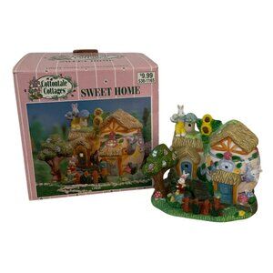 Vtg Cottontale Cottages Sweet Home Easter Bunny Village House Joann Fabrics 2001